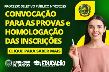 Prefeitura divulga homologação das inscrições e convoca candidatos para as provas do Processo Seletivo Público nº 02/2025