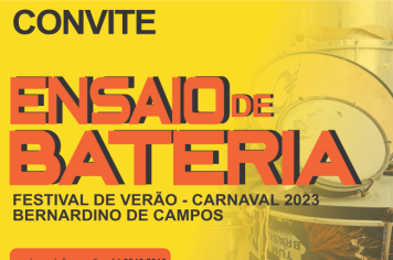 CONVITE ENSAIO DE BATERIA DO CARNAVAL 2023